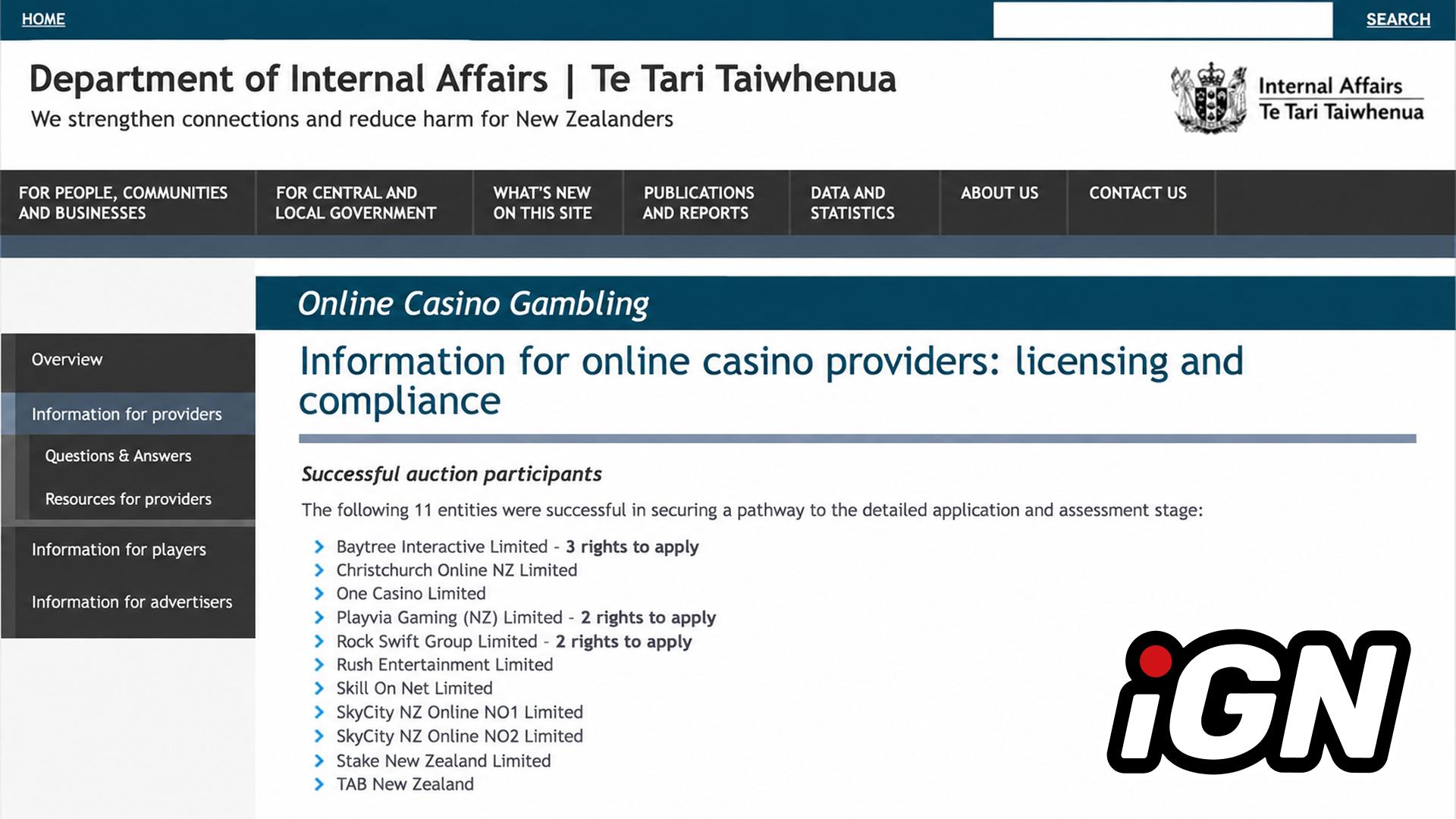 В Новой Зеландии завершён аукцион iGaming-лицензий: 11 операторов переходят к следующему этапу