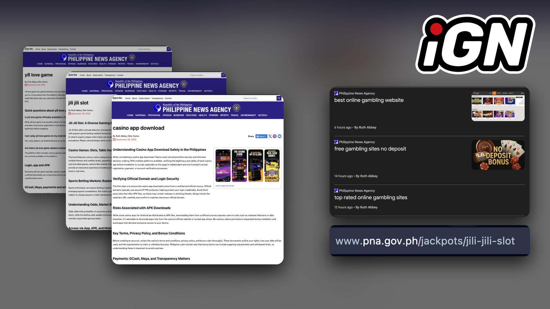 Philippine News Agency's Hidden Casino Pages Discovered