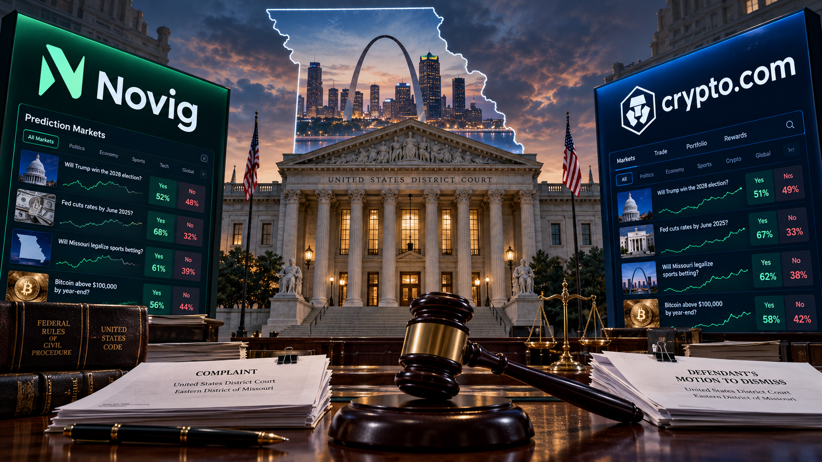 Novig ve Crypto.com Missouri Düzenleyicilerine Karşı Federal Dava Açtı