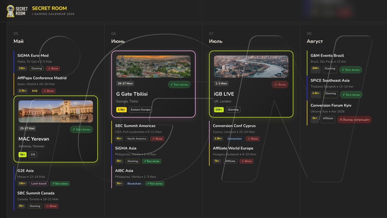 Secret Room Launches Free iGaming Events Calendar for 2026
