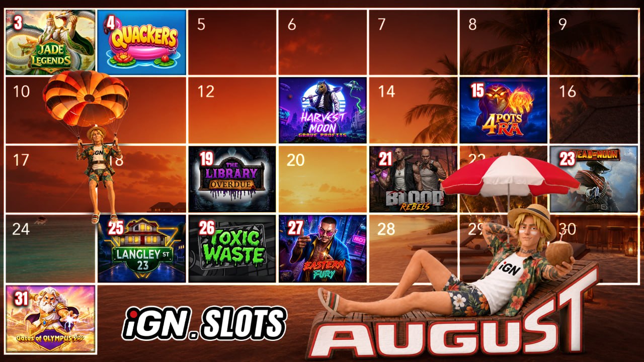 August Slot Releases Calendar from iGN.Slots