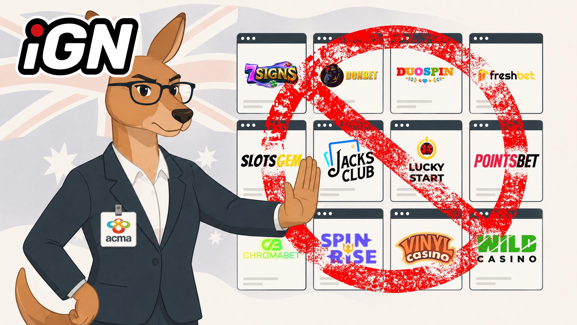 ACMA заблокировала 12 сайтов iGaming в Австралии за нарушения