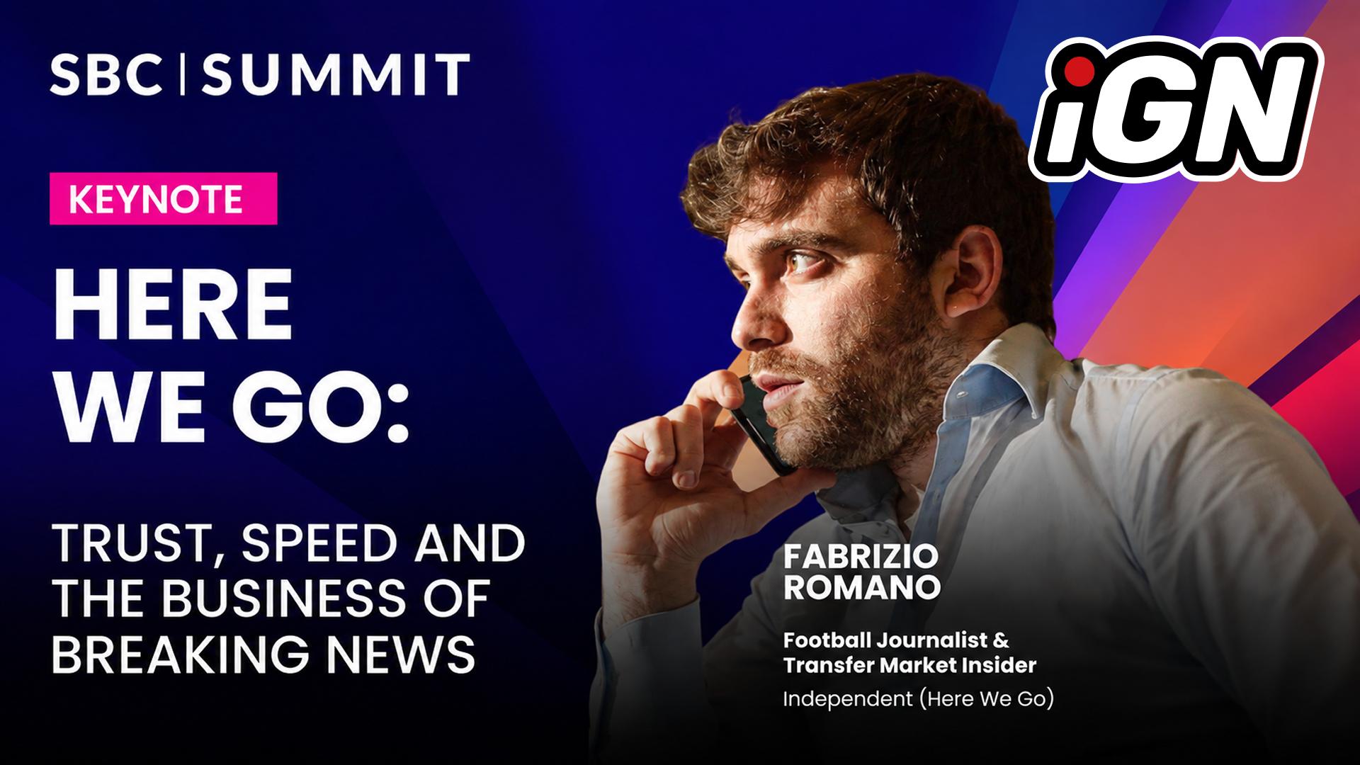 Фабрицио Романо выступит на SBC Summit 2026 в Лиссабоне