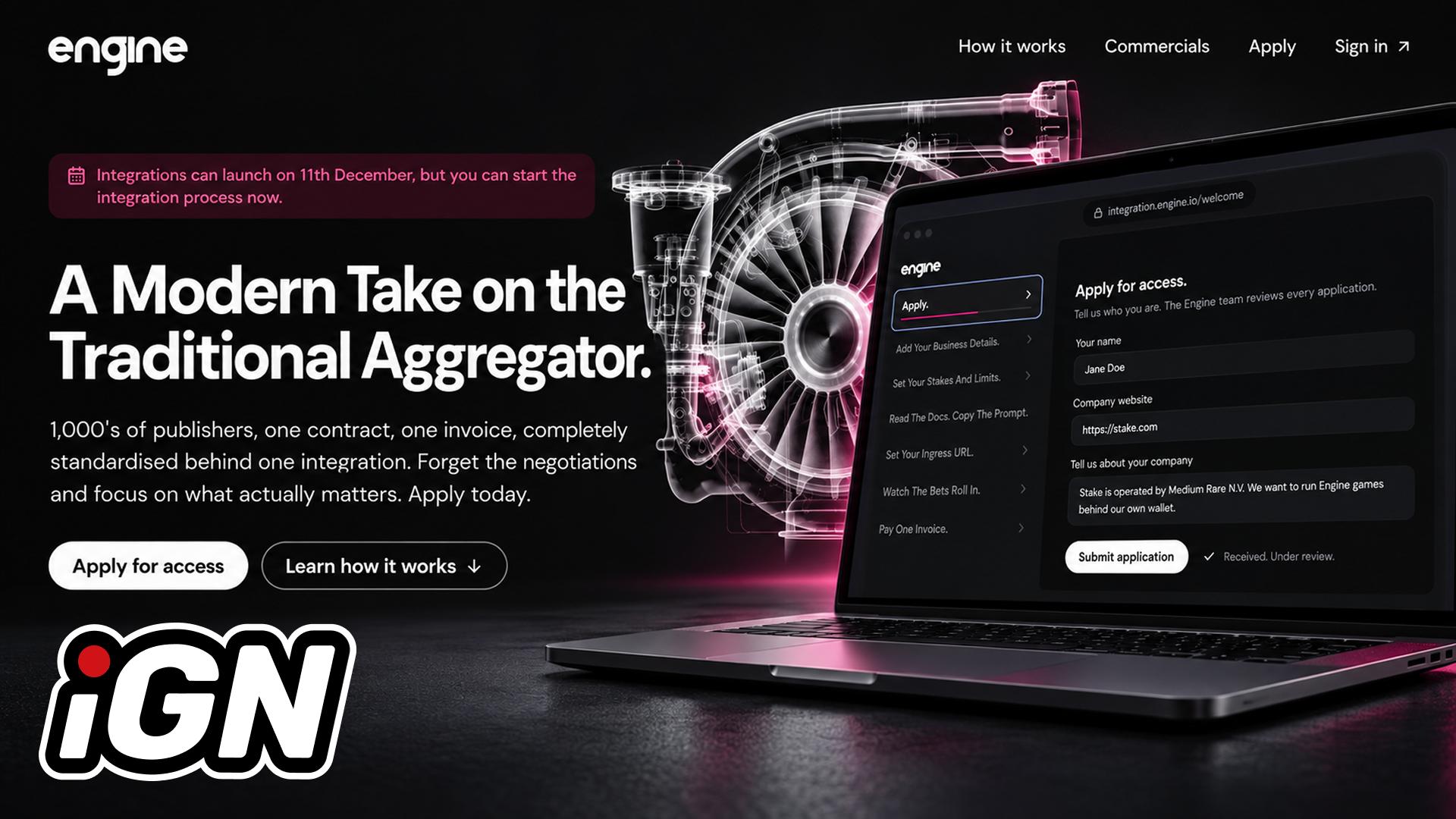 Платформа Engine от Stake открыла заявки на агрегатор игр