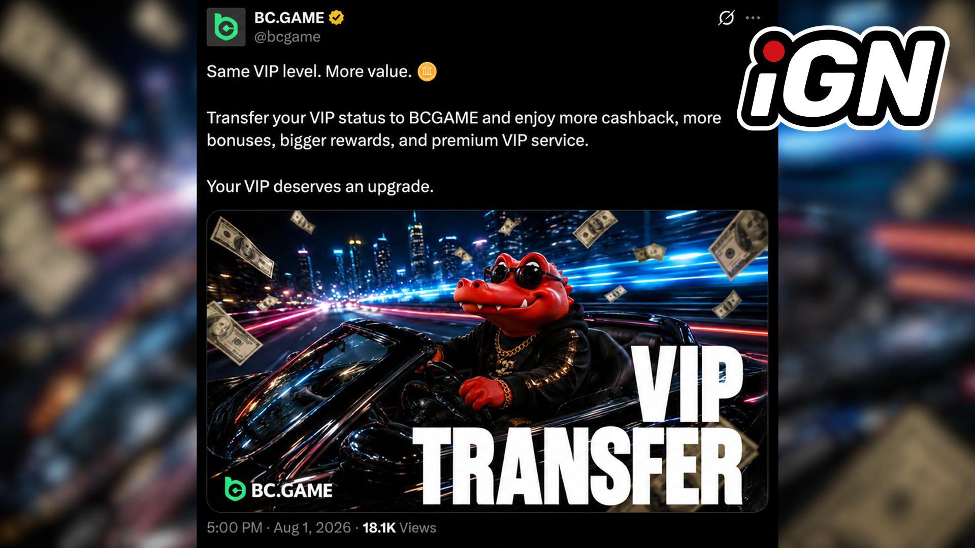 BC.GAME предлагает перенос VIP-статуса для игроков