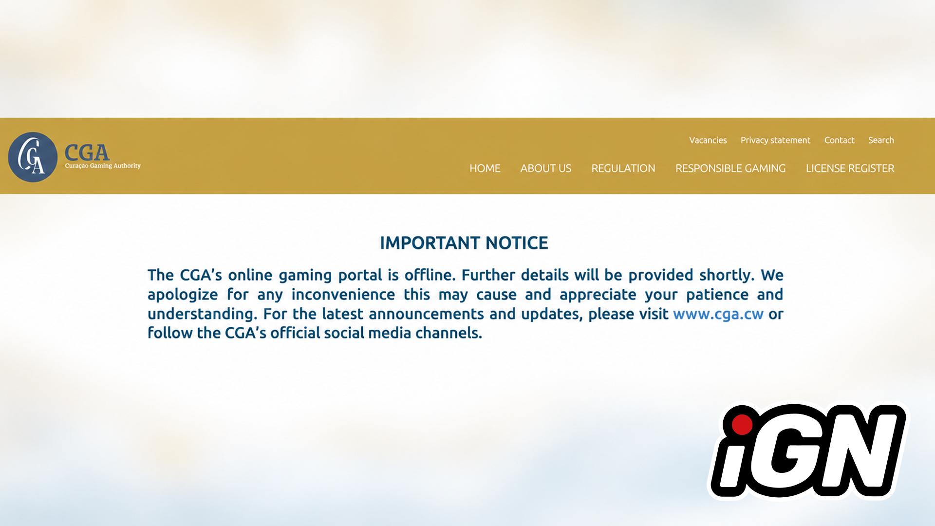 Curaçao CGA Online Portal for iGaming Licenses Temporarily Down