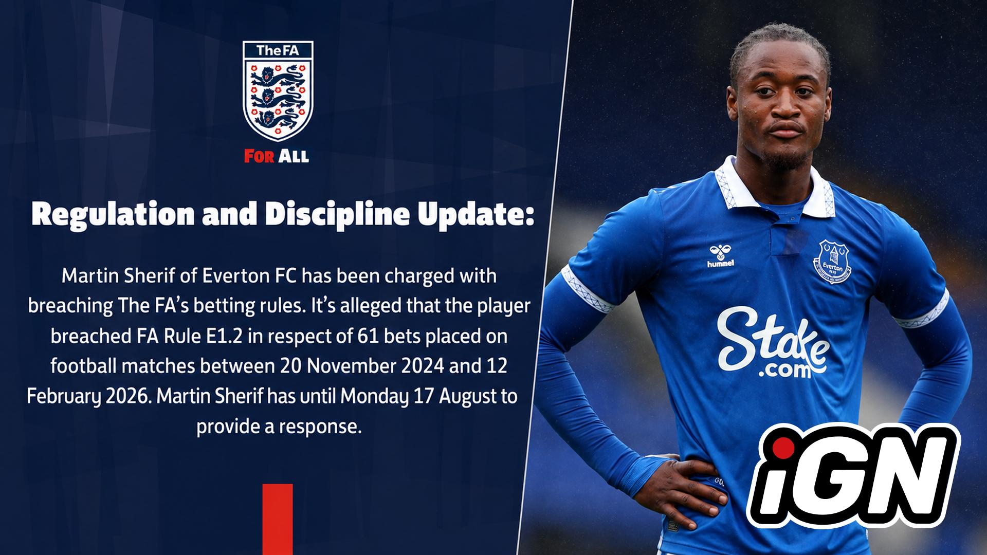Everton's Sheriff Accused of Betting Violations by FA